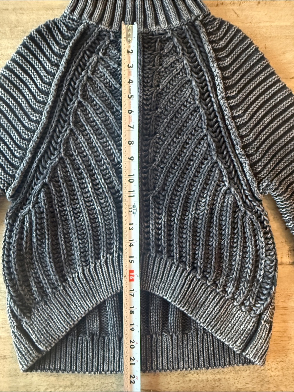 Free People Gray Striped Cable Knit Turtleneck Sweater XS - perfect condition! - Picture 14 of 14